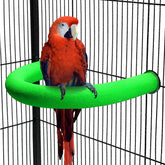 FrgKbTm U Shape Parrot Perch Stand Toy Bird Platform Sand Paw Grinding Clean Stick Exercise Conure Budgie Cockatiel Cage Accessories (Green Large)
